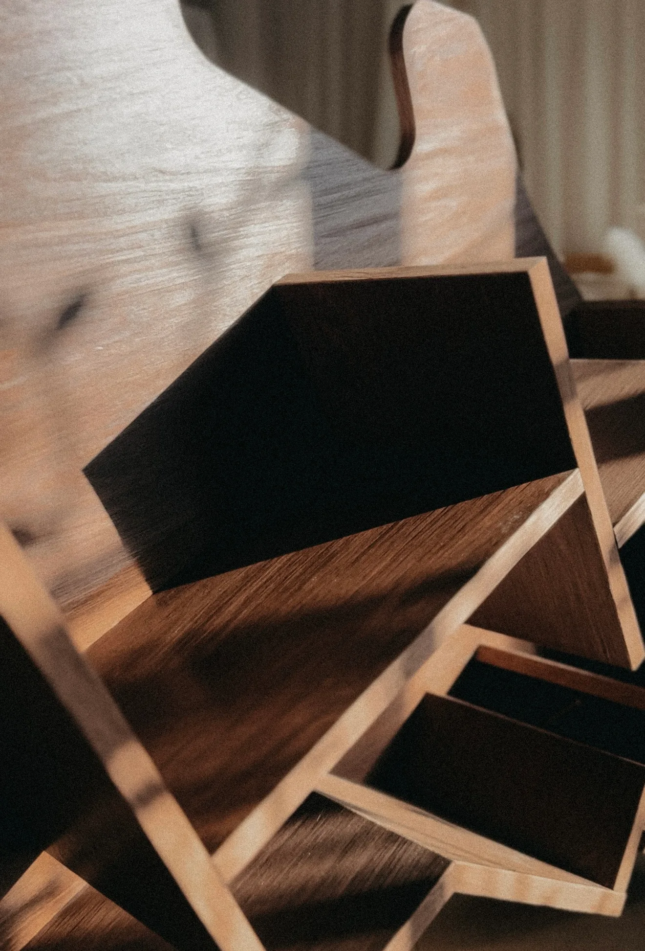 Layered plywood edge of the Australia wall piece
